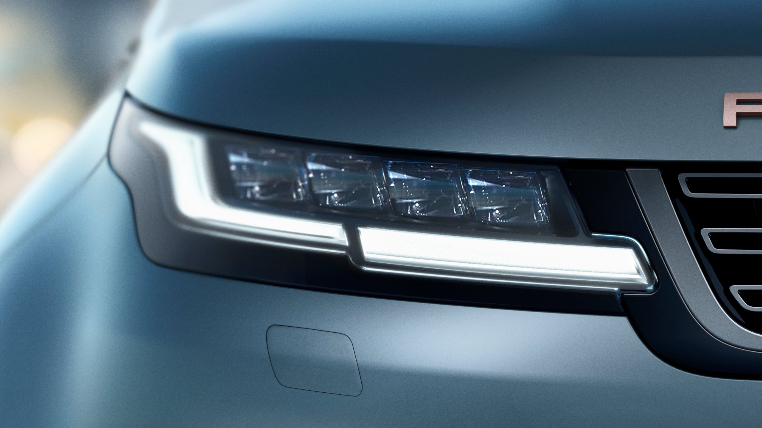 Range  Rover Evoque headlight closeup